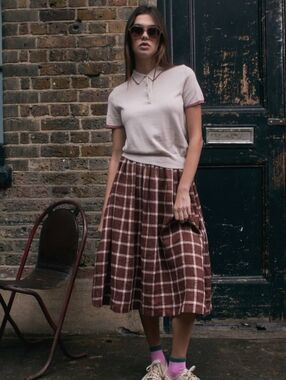 NWOT P&S No 11 Linen Midi Skirt Neopolitan M